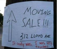 moving sales
