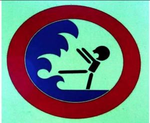 stick figure and tsunami
