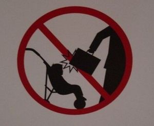 hit kids with briefcase